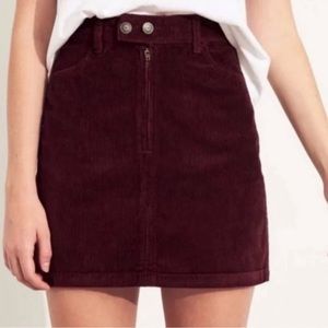 Hollister Burgundy Corduroy Skirt